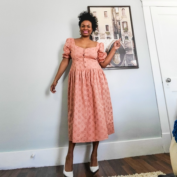 Embroidery Cotton Midi Dress, 12 - Picture 12 of 15